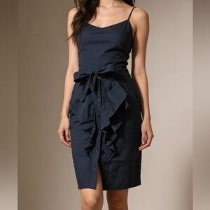 Valentino Ruffle mini skirt in navy blue